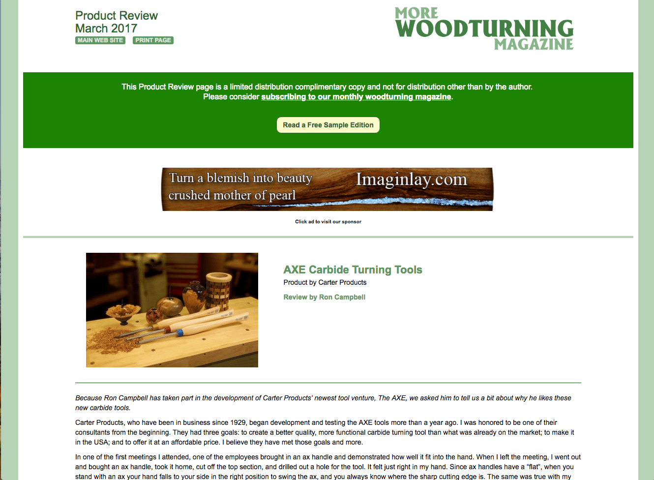 AZ Carbide writes for More Woodturning  Magazine